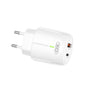 Incarcator XO 20W, USB-A + USB-C, pentru priza 220V, Alb