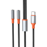 Adaptor Audio XO NB-R269B, USB-C la 2x Jack 3.5mm, 1.2m