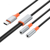 Adaptor Audio XO NB-R269B, USB-C la 2x Jack 3.5mm, 1.2m