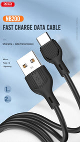Cablu de date XO Lightning la USB-A, 1.0 m
