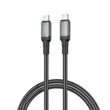 Cablu de date XO NB-Q264A Type-C la Type-C, 1 m, 240W, Împletit, Negru