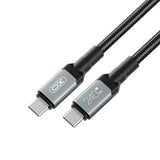 Cablu de date XO NB-Q264A Type-C la Type-C, 1 m, 240W, Împletit, Negru