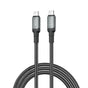 Cablu de date XO NB-Q264B Type-C la Type-C, 2 m, 240W, Împletit metalic, Negru