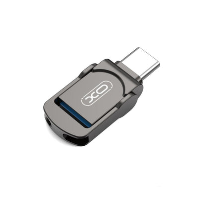 Memorie USB XO DK10, 128GB, USB 3.2 + Type-C, Gri