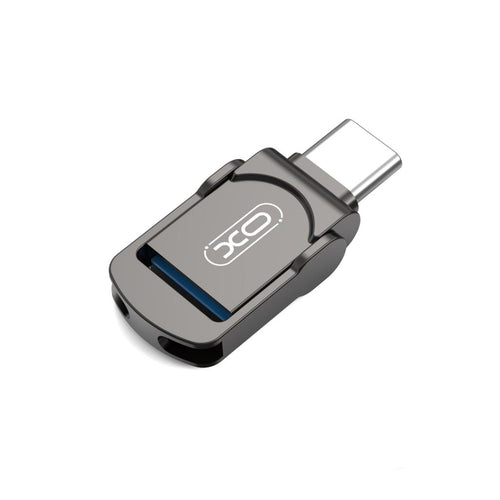 Memorie USB XO DK10, 128GB, USB 3.2 + Type-C, Gri
