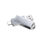 Memorie USB XO DK03 64GB, USB 3.0 + USB-C, rotativ, Argintiu