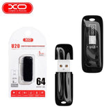 Stick USB XO U20 64GB, USB 2.0, negru