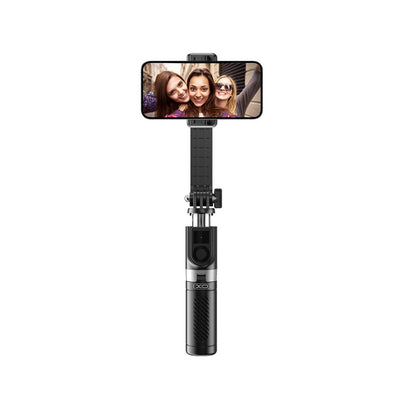Trepied selfie stick telescopic XO SS10 cu oglinda si telecomanda Bluetooth, negru