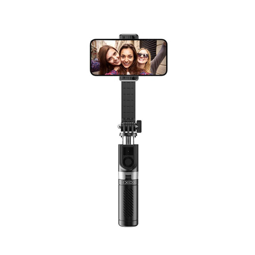 Trepied selfie stick telescopic XO SS10 cu oglinda si telecomanda Bluetooth, negru