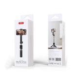 Trepied selfie stick telescopic XO SS10 cu oglinda si telecomanda Bluetooth, negru