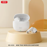 Căști TWS XO X33 Mini Jade Crystals, Albe