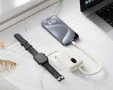 XO Baterie externa 10000mAh 20W, Wireless watch charger + built in cable : Type-C alb - PR260