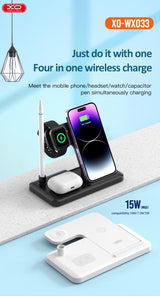 Incarcator wireless pliabil 4-in-1 XO WX033 15W USB-C
