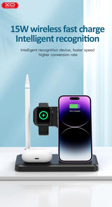 Incarcator wireless pliabil 4-in-1 XO WX033 15W USB-C