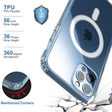 Husa OEM compatibila cu iPhone 12 Pro Max, MagSafe/Magnetic, acril, Transparent