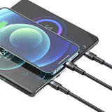 Cablu de date XO USB-C la Lightning la Micro-USB la USB-A, 1.2 m
