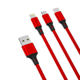 Cablu de date XO USB-C la Lightning la Micro-USB la USB-A, 1.2 m