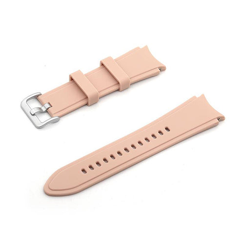 Curea silicon compatibila cu Watch 4 40mm, Watch 4 44mm, Bej