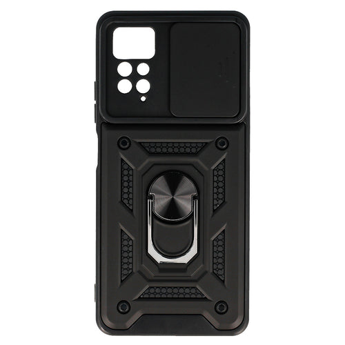 Husa cu inel OEM compatibila cu Motorola Moto G14, Antisoc, silicon, policarbonat, Negru