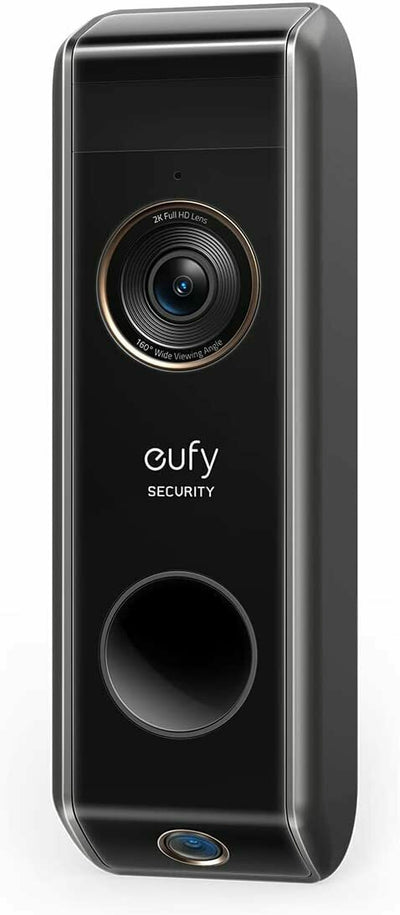 Sonerie video eufy Wireless Dual, 2K HD, 6 luni autonomie, Negru