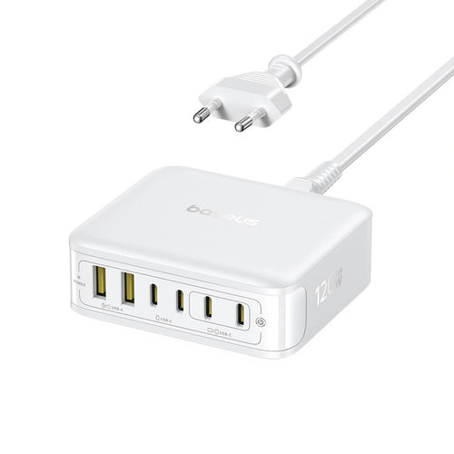 Statie incarcare Baseus EnerFill FH21 120W, 4x USB-C, 2x USB-A, Alb