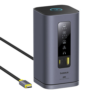 Adaptor Hub 11-in-1 pentru Mac, Baseus Spacemate, 4K, Smart Display, Gri