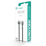 Cablu USB-A la Type-C Nordic, 2 m, 40W, împletit, Negru