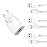 XO 220V 12W, USB-A, cable A-M, white - L99